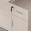 Video showing Modern Sit-to-Stand Office Desk with Integrated Storage and Central Privacy Screens