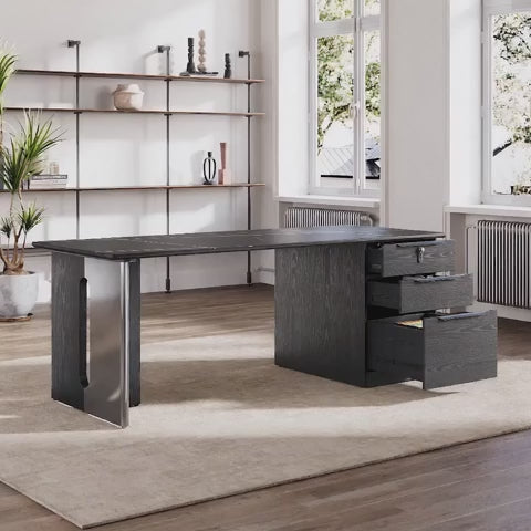 executive desk with integrated storage