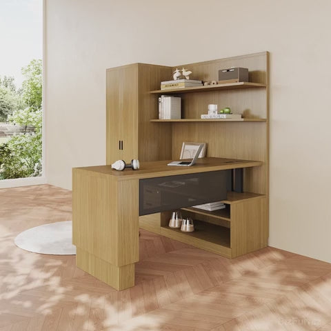 office desk with cable management