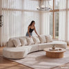 Video showing 134" Upholstered Crescent Sofa with Solid Wood Frame for 5-6 People