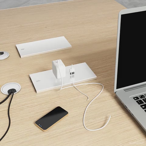 office desk with cable management
