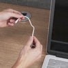 reception desk with cable grommet