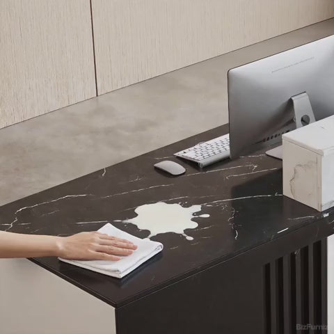 front desk with easy-to-clean surface