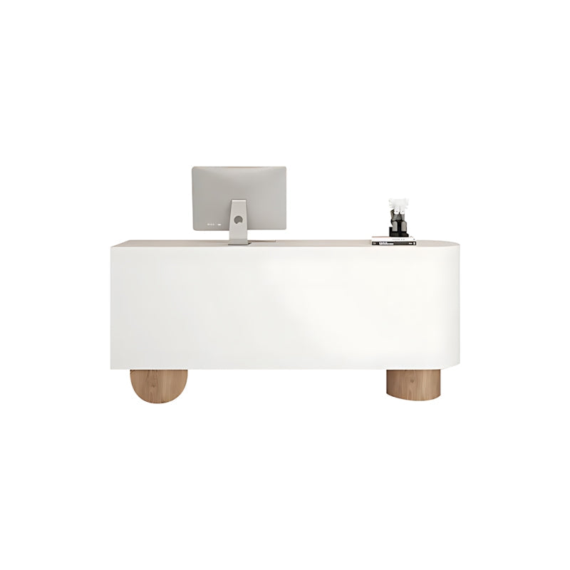 Maple Reception Desk 39–118 in Wide with Cabinet