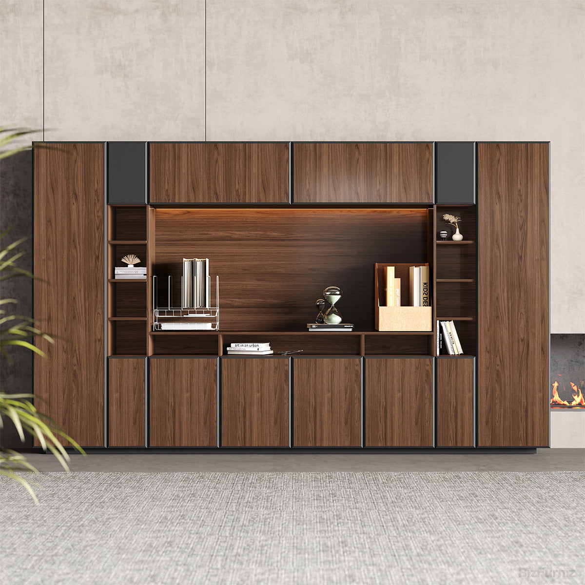 142-inch Modern Filing Cabinet with LED Light for Executive and Manager Offices for modern office workspace