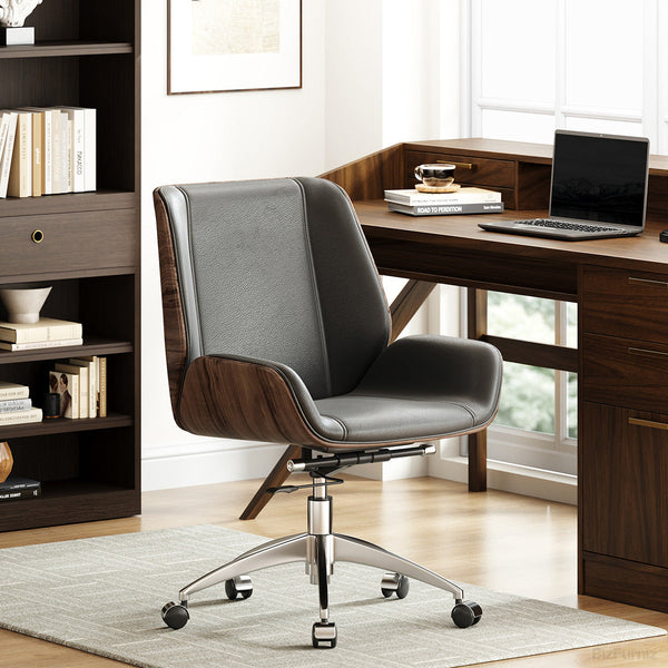 Leather Office Chair with Adjustable Height for modern office workspace