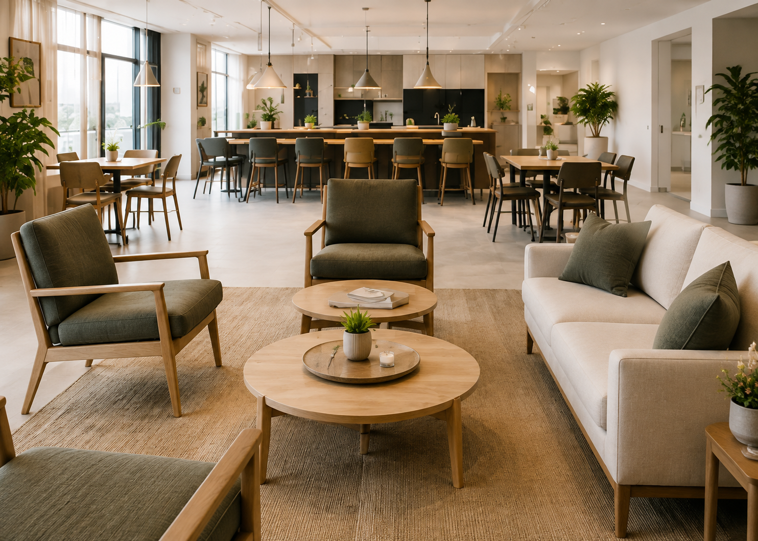 A furnished hospitality lounge for design inspiration